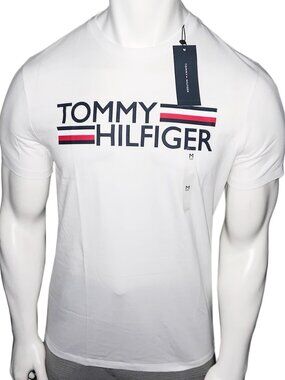 NWT TOMMY HILFIGER MEN'S WHITE CREW NECK SHORT SLEEVE T-SHIRT SIZE M L